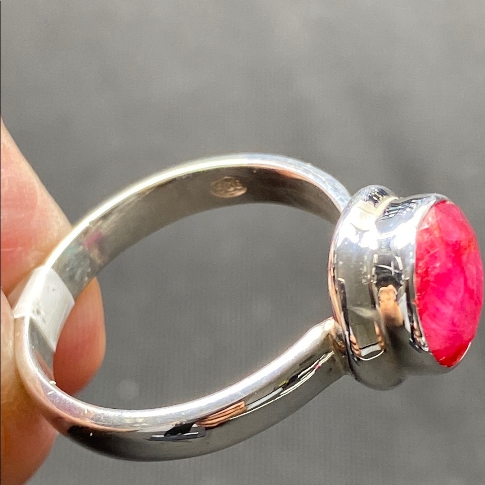 Ruby Ring Size 9 In Solid Sterling Silver 925 - image 6